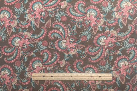 4 Seasons for Quilts by Jinny Beyer for RJR Fashion Fabrics - Brown Fabric / Pink, Green, Cream Paisley Print