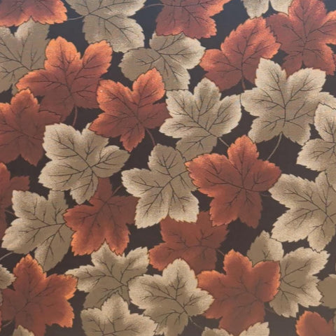 Windsor Collection Hoffman California Fabrics - Black Fabric / Rust, Maroon Packed Leaf Print