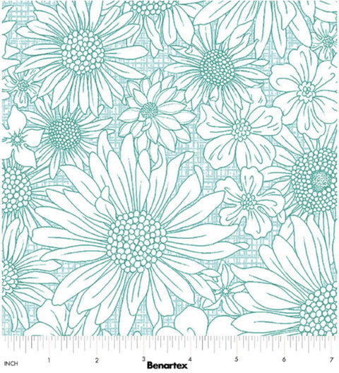 Porch Swing by Pat Sloan for Benartex - Upsy Daisy Mint 13676-04