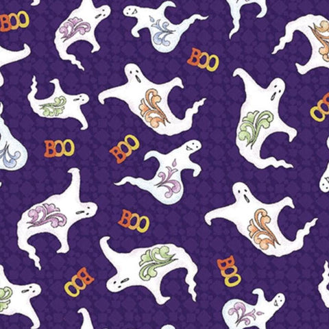 All Hallow's Eve by Jim Shore for Benartex - Ghostly Fun Purple 16526-66