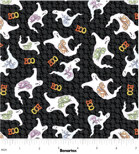All Hallow's Eve by Jim Shore for Benartex - Ghostly Fun Black 16526-12