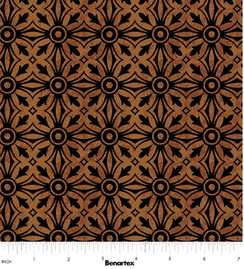 For the Love of Coffee by Nicole DeCamp for Benartex - Coffee Medallion Espresso 14157-77