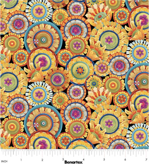 Something to Crow About by David Galchutt for Benartex - Sunshine Gold/Multi 16082-33