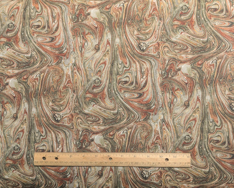 Nancy Crow for John Kaldor - Gray, Taupe, Rust Swirled Print Fabric