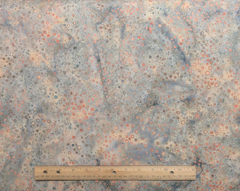 BATIK - Tan, Gray, Coral, Putty Patterned Fabric / Dot Tjap