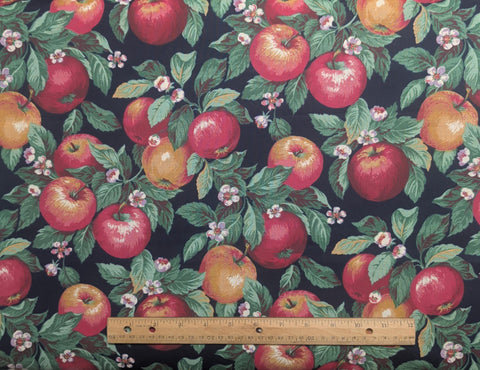 Sharon Kessler Concord Fabrics - Indigo Fabric / Apple and Apple Blossom Print