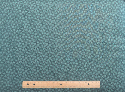 Joan Kessler Concord Fabrics - Dark Green Tone-on-Tone Packed Flower Print Fabric
