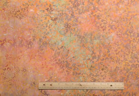 BATIK - Orange, Green, Purple Patterned Fabric