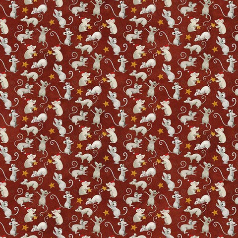 Northern Christmas by Teresa Kogut for Riley Blake Designs - Mice Red C17833-RED