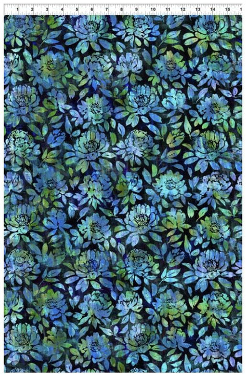 Halcyon II 21HN-2 Blooms - Blue by Jason Yenter for In the Beginning Fabrics