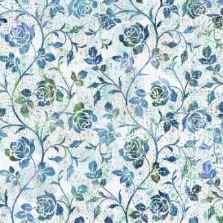 Halcyon II 22HN-2 Roses - Blue by Jason Yenter for In the Beginning Fabrics
