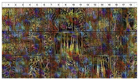 Halcyon II 23HN-1 Woodblock - Multi by Jason Yenter for In the Beginning Fabrics