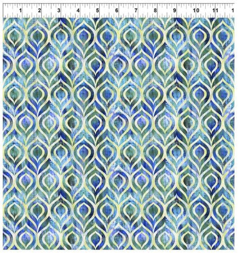 Halcyon II 24HN-2 Peacock - Blue by Jason Yenter for In the Beginning Fabrics