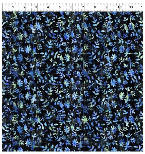 Halcyon II 25HN-2 Vines - Blue by Jason Yenter for In the Beginning Fabrics