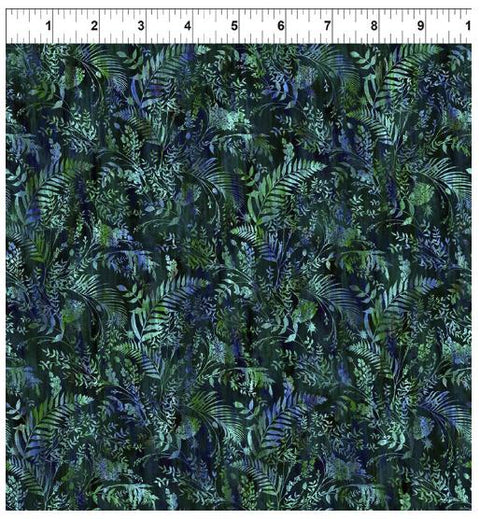 Halcyon II 26HN-2 Ferns - Blue by Jason Yenter for In the Beginning Fabrics