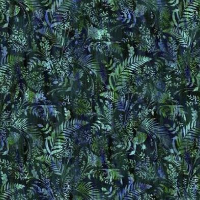 Halcyon II 26HN-2 Ferns - Blue by Jason Yenter for In the Beginning Fabrics