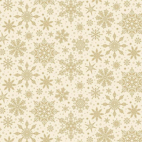 Poinsettias at Christmas by Jennifer Bosworth for Riley Blake Designs - CF17635-CREAM Snowflakes Cream Foil