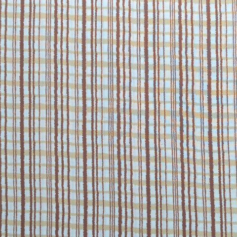 Gypsy Caravan - Amy Butler - Free Spirit - Aqua, Tan, Brown Plaid Fabric