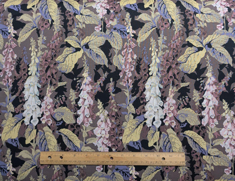 Fox Gloves PWPJ010 - Phillip Jacobs - Westminster Fibers - Puce Fabric / Yellow, Green, Lavender, White Packed Foxglove Print