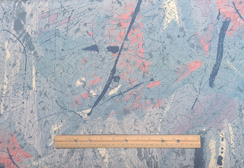 Blue, Pink, Navy Blender Fabric - Selvage to Selvage Print