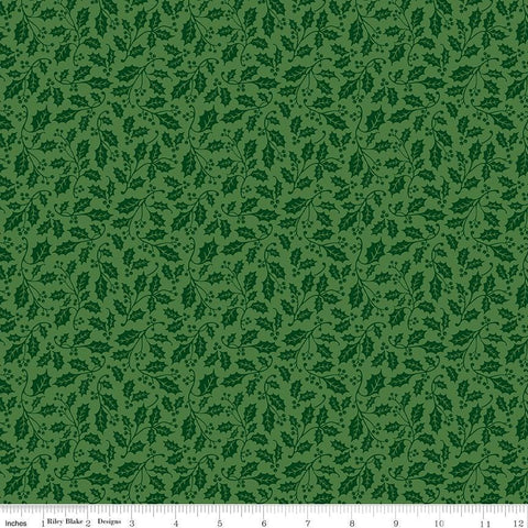 Poinsettias at Christmas by Jennifer Bosworth for Riley Blake Designs - C17636-GREEN Holly Green