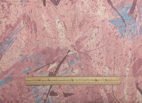 Pink, Dark Pink, Blue Blender Fabric - Selvage to Selvage Print