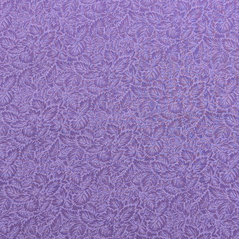 Grape-Colored Fabric / Lavender Packed Leaf Print - Selvage to Selvage Print