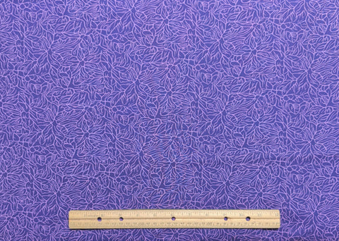 Coral Reed Jinny Beyer for RJR Fashion Fabrics - Purple Fabric / Lavender Packed Leaf Print