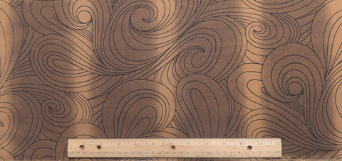 Jinny Beyer for RJR Fashion Fabrics - Brown, Tan Tonal Vintage Fabric / Brown Scroll Print
