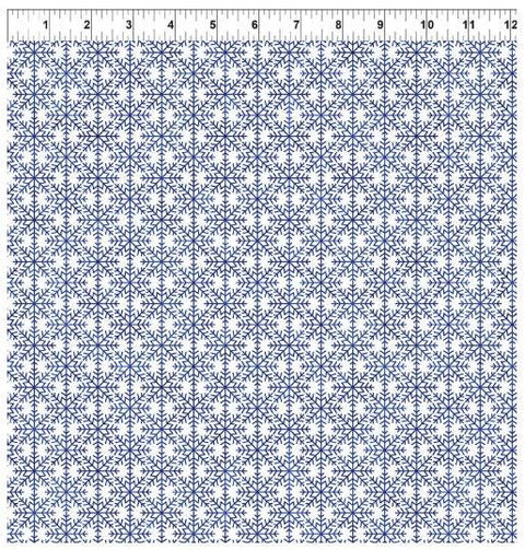 NYSNO (New Snow) 9NS-1 Snowflake Grid - Blue by Jason Yenter for In the Beginning Fabrics