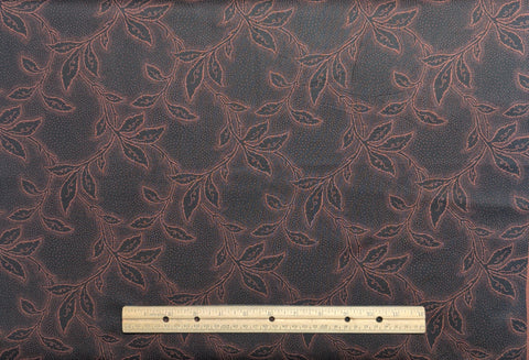 Golden Harvest Jinny Beyer for RJR Fashion Fabrics - Rust Fabric / Black Leaf Print