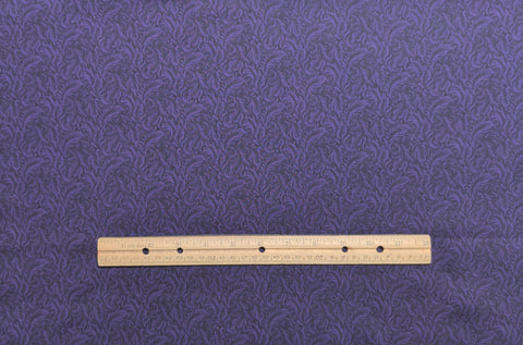 Palette Jinny Beyer for RJR Fashion Fabrics - Dark Purple Tone-on-Tone Packed Feather Print Fabric