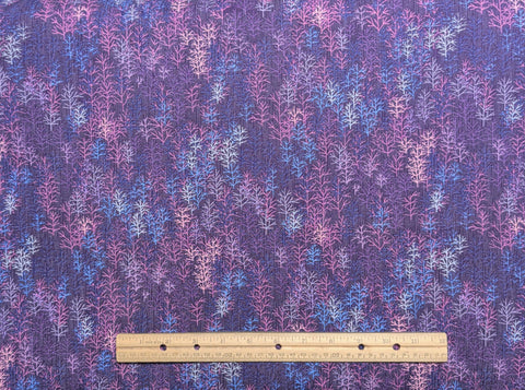 Hi-Fashion Fabrics 1996 - Purple Fabric / Pink, Blue, White Tree Print