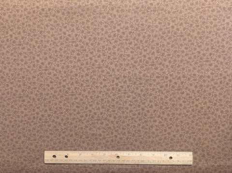 Jinny Beyer for RJR Fashion Fabrics - Golden Tan Vintage Fabric / Brown Flower, Vine Print