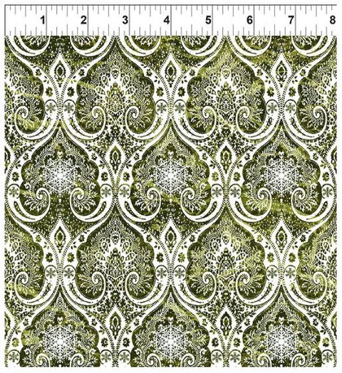 Nature's Winter 4NW-3 Snowflake Lace - Green by Jason Yenter for In the Beginning Fabrics