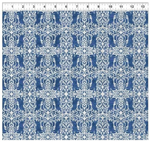 Nature's Winter 5NW-2 Reindeer - Blue by Jason Yenter for In the Beginning Fabrics