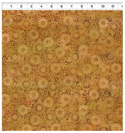 Oriental Gardens 7OG-1 Lace - Gold by Jason Yenter for In the Beginning Fabrics