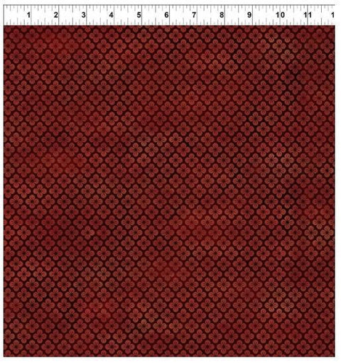 Oriental Gardens 9OG-1 Blossom - Red by Jason Yenter for In the Beginning Fabrics