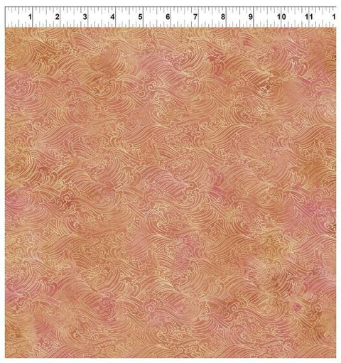 Oriental Gardens 10OG-1 Waves - Peach by Jason Yenter for In the Beginning Fabrics