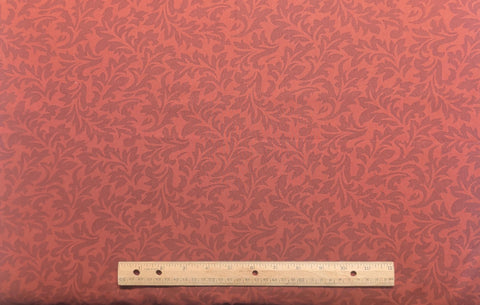Backgrounds & Blenders Jinny Beyer for RJR Fashion Fabrics - Brick Red Tonal Tone-on-Tone Brocade Print Fabric