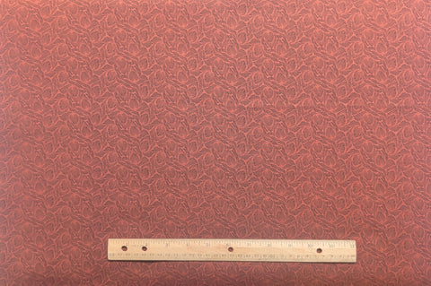 Palette Jinny Beyer for RJR Fashion Fabrics - Brick Red Fabric / Black Packed Leaf Print