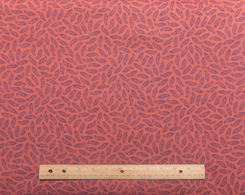 Miniature Spectrum Jinny Beyer for RJR Fashion Fabrics - Light Brick Red Tone-on-Tone Tossed Paisley Print Fabric