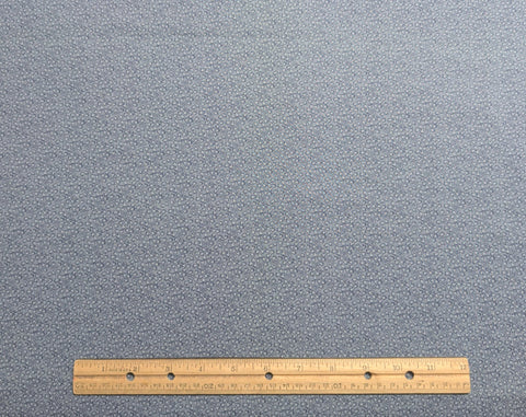 Light Blue Fabric / Medium Blue Packed Vine Print - Selvage to Selvage Print
