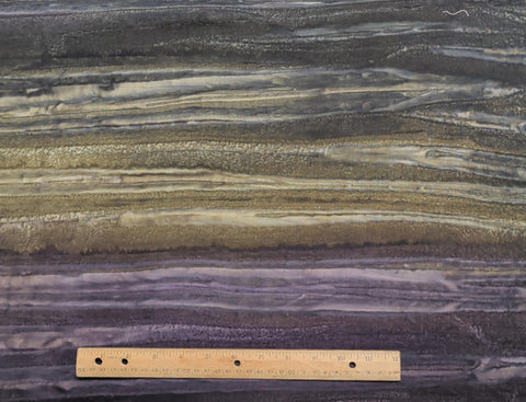 BATIK - Green, Purple, Gray Horizontal Stripe Fabric
