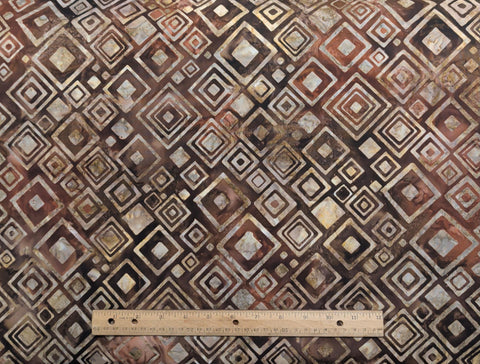 BATIK - Brown Fabric / Tan Diamond Tjap