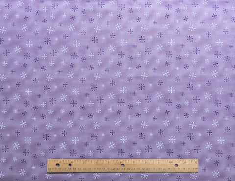 Cats Amore by Paws For Thought - Benartex - Lavender Tonal Fabric / White Snowflake Print
