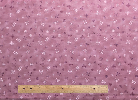 Cats Amore by Paws For Thought - Benartex - Orchid-Colored Tonal Fabric/ Purple, Pink Snowflake Print