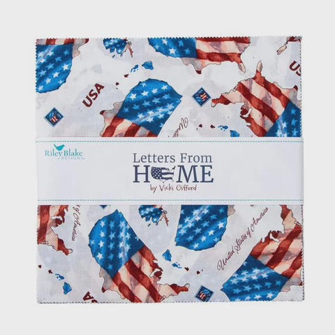 Letters From Home by Riley Blake Designs Cotton Fabric Layer Cake