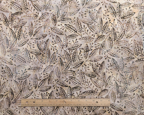 BATIK - Tan, Cream Patterned Fabric / Brown Leaf Tjap