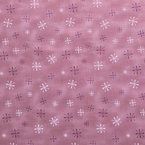 Cats Amore by Paws For Thought - Benartex - Orchid-Colored Tonal Fabric/ Purple, Pink Snowflake Print